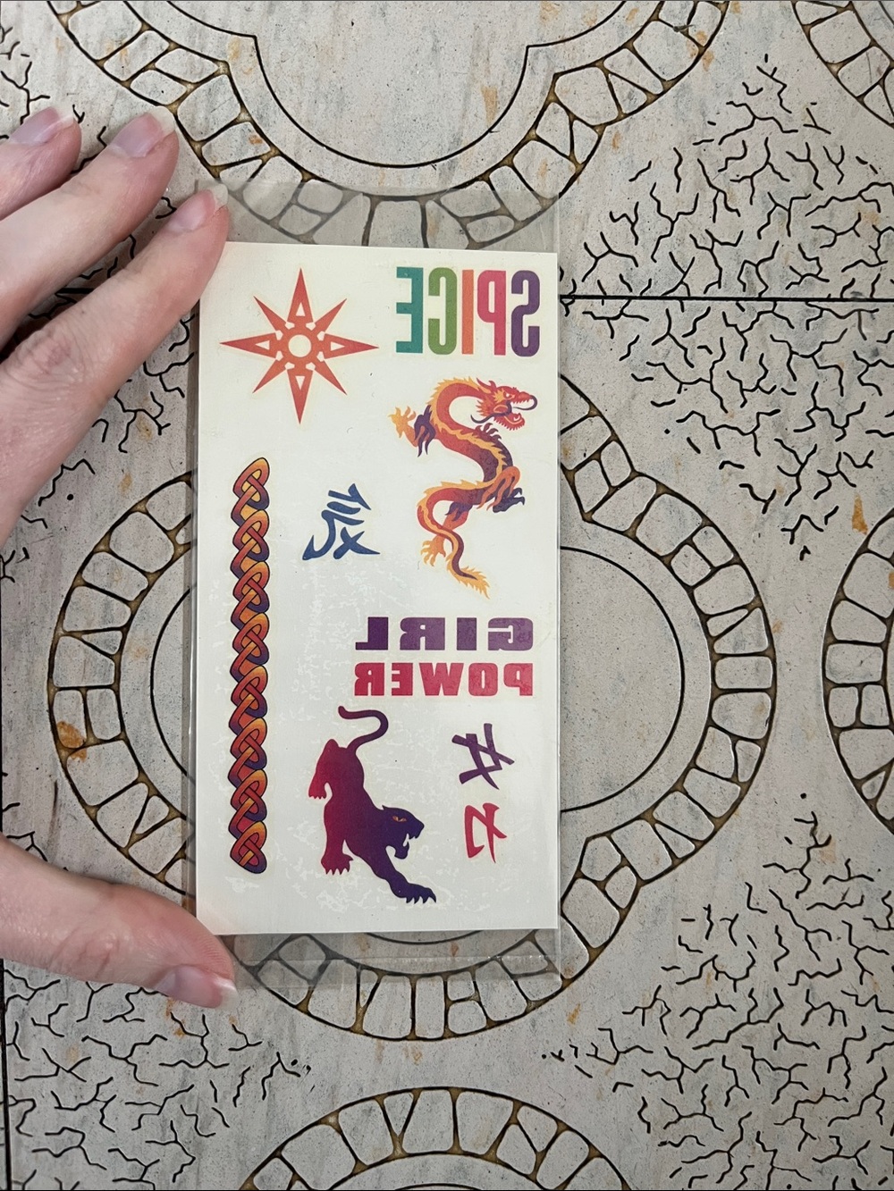Multicolor Temporary Tattoo Sheet – Dragon, Panther & 'Girl Power' Designs